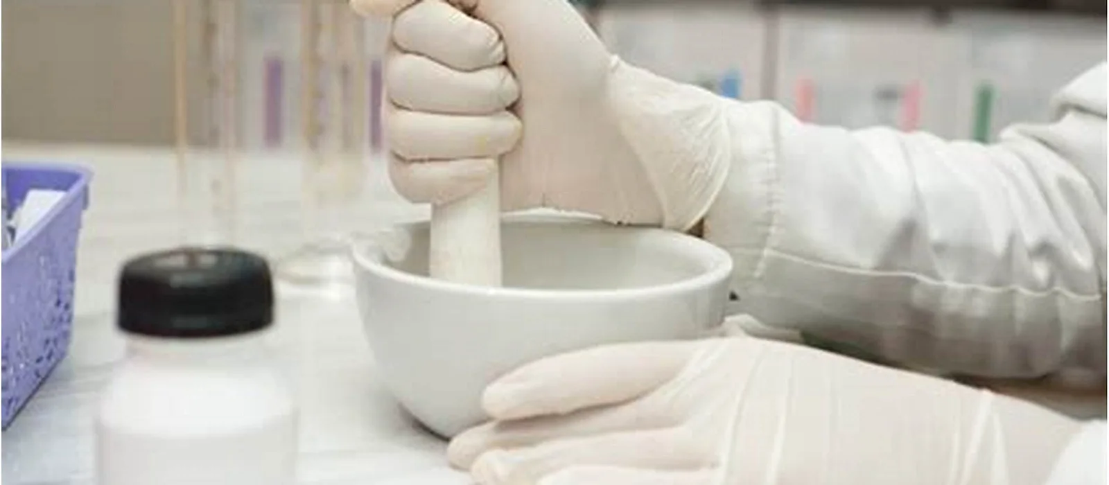 Compounding pharmacy lab preparing tirzepatide formulation